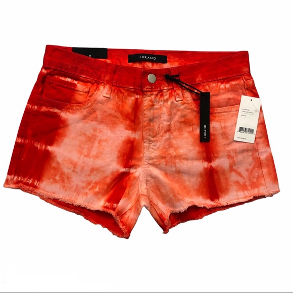 J Brand Low Rise Red Tie-Dye denim shorts - Picture 1 of 9